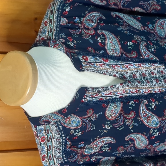 WEEKEND SUZANNE BETRO* boho size 4x blouse navy red white burgundy, detail - Picture 4 of 12